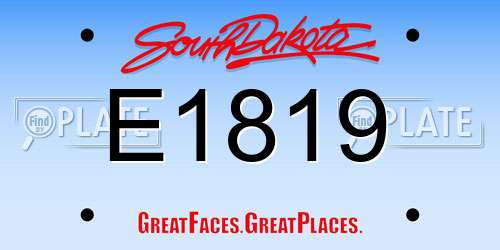 E1819 South Dakota License Plate