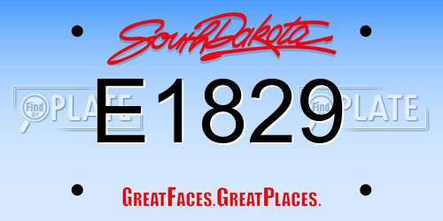 E1829 South Dakota License Plate