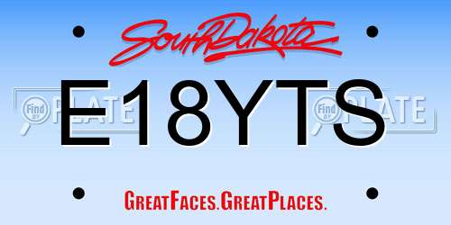 E18YTS South Dakota License Plate