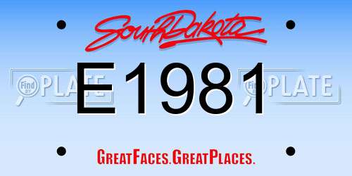 E1981 South Dakota License Plate