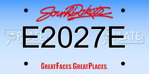 E2027E South Dakota License Plate