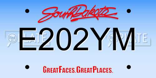 E202YM South Dakota License Plate