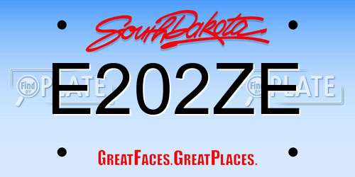 E202ZE South Dakota License Plate