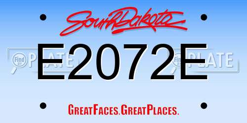 E2072E South Dakota License Plate