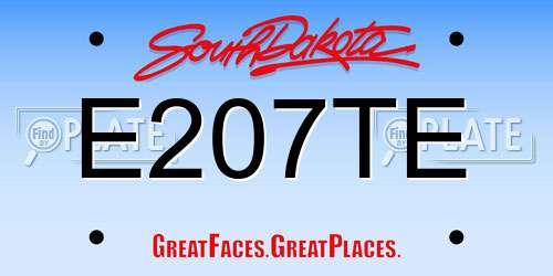 E207TE South Dakota License Plate