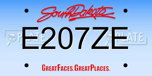 E207ZE South Dakota License Plate