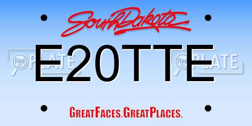 E20TTE South Dakota License Plate