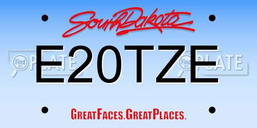 E20TZE South Dakota License Plate