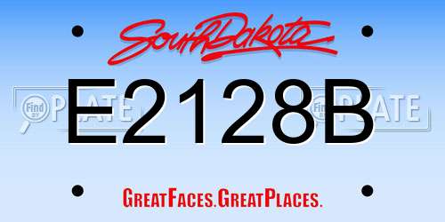 E2128B South Dakota License Plate