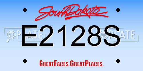 E2128S South Dakota License Plate