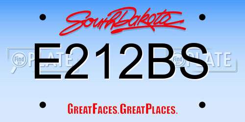 E212BS South Dakota License Plate