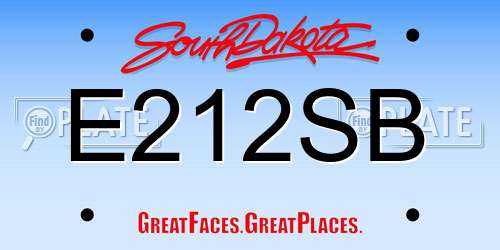 E212SB South Dakota License Plate