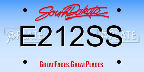 E212SS South Dakota License Plate
