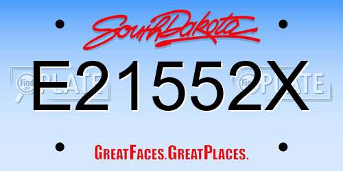 E21552X South Dakota License Plate