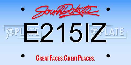 E215IZ South Dakota License Plate