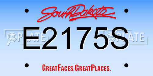 E2175S South Dakota License Plate