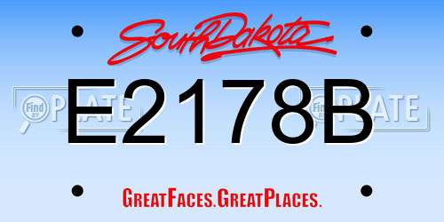 E2178B South Dakota License Plate
