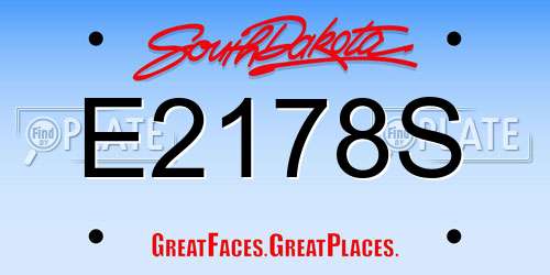 E2178S South Dakota License Plate
