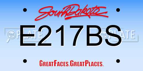 E217BS South Dakota License Plate