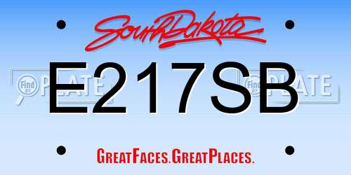 E217SB South Dakota License Plate