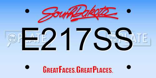 E217SS South Dakota License Plate