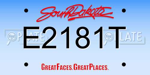 E2181T South Dakota License Plate