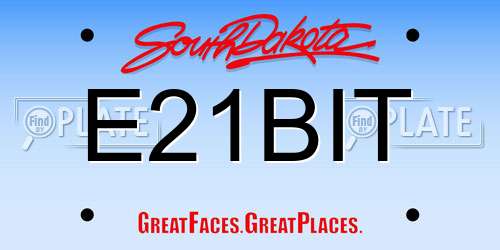E21BIT South Dakota License Plate