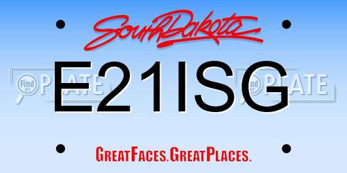 E21ISG South Dakota License Plate
