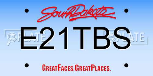 E21TBS South Dakota License Plate
