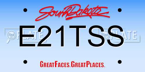 E21TSS South Dakota License Plate