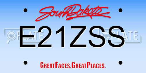 E21ZSS South Dakota License Plate