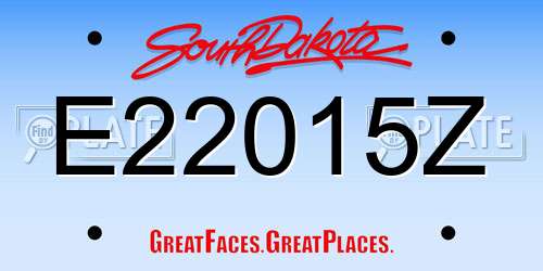 E22015Z South Dakota License Plate