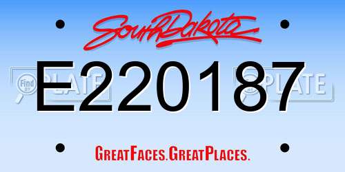 E220187 South Dakota License Plate
