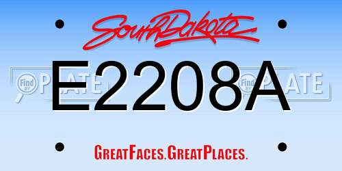 E2208A South Dakota License Plate