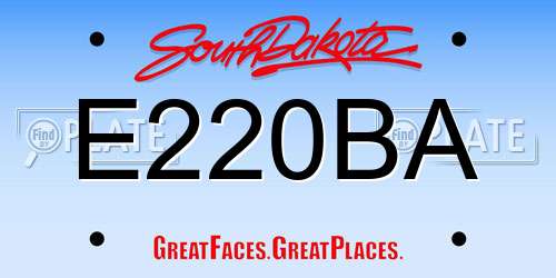 E220BA South Dakota License Plate