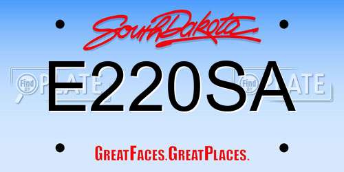 E220SA South Dakota License Plate