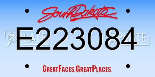 E223084 South Dakota License Plate