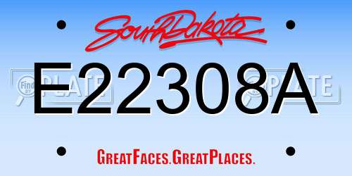 E22308A South Dakota License Plate