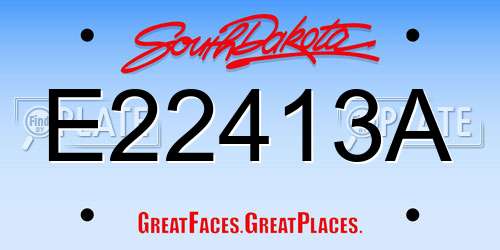 E22413A South Dakota License Plate