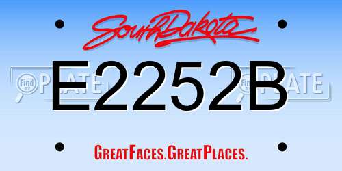 E2252B South Dakota License Plate