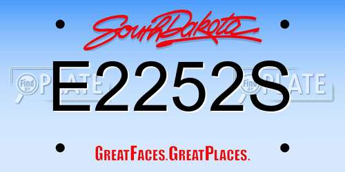 E2252S South Dakota License Plate