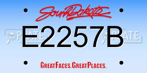 E2257B South Dakota License Plate