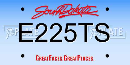 E225TS South Dakota License Plate