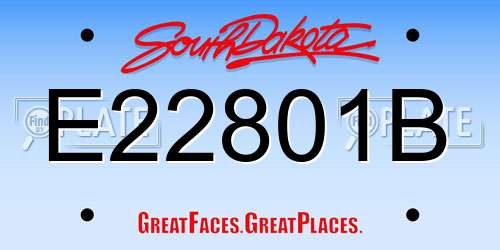 E22801B South Dakota License Plate
