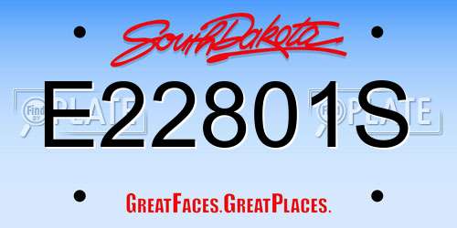 E22801S South Dakota License Plate