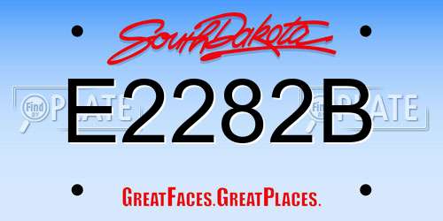 E2282B South Dakota License Plate