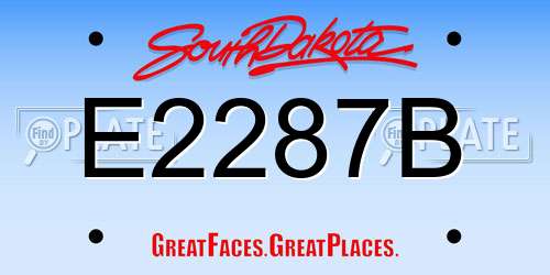 E2287B South Dakota License Plate