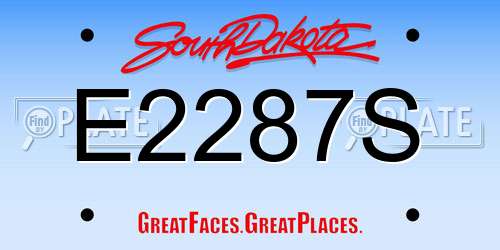 E2287S South Dakota License Plate