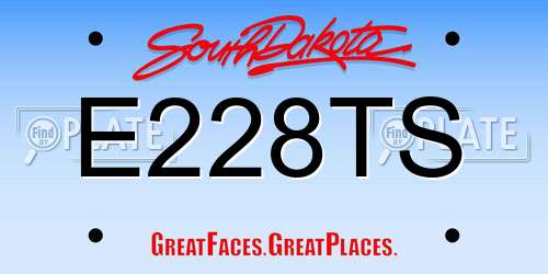 E228TS South Dakota License Plate