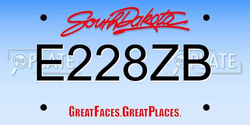 E228ZB South Dakota License Plate